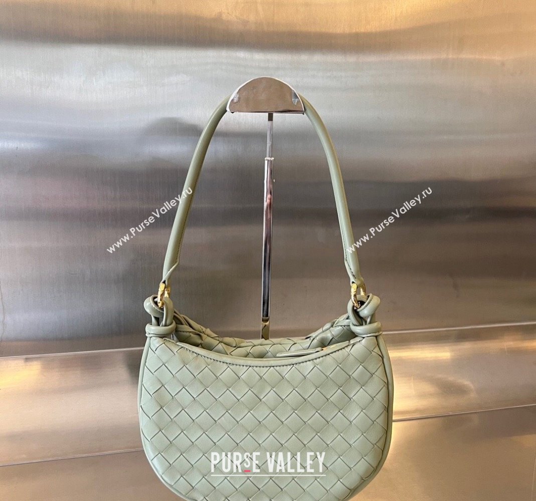 Bottega Veneta Small Gemelli Shoulder Bag in Intrecciato Leather Travertine Green 2023 776764 (WT-231116014)