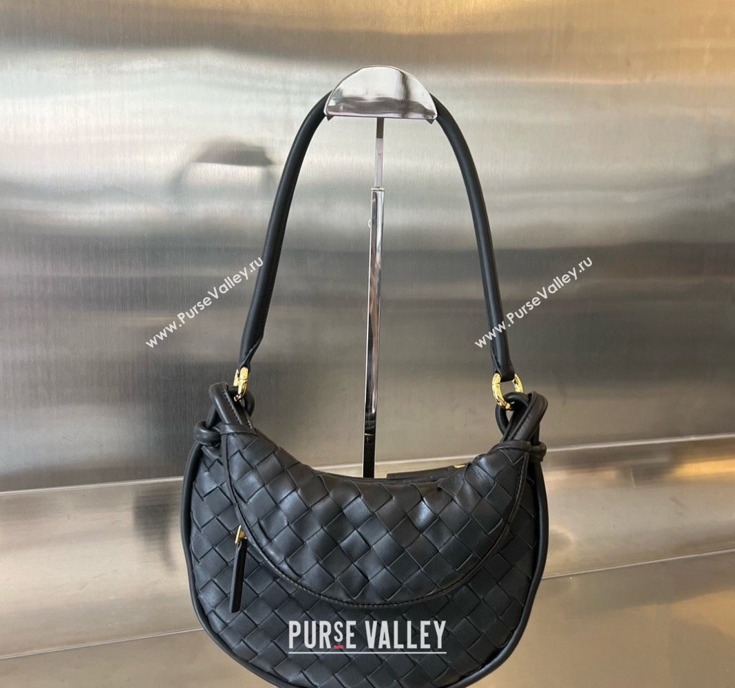 Bottega Veneta Small Gemelli Shoulder Bag in Intrecciato Leather Black 2023 776764 (WT-231116015)