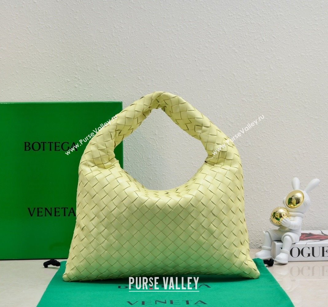 Bottega Veneta Small Hop Hobo Bag Intrecciato Calf Leather Camomile Yellow 2023 763966 (WT-231116027)