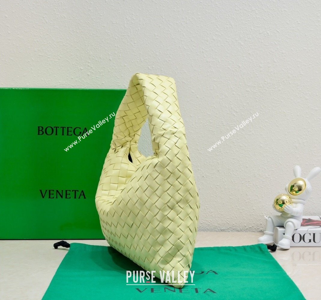 Bottega Veneta Small Hop Hobo Bag Intrecciato Calf Leather Camomile Yellow 2023 763966 (WT-231116027)