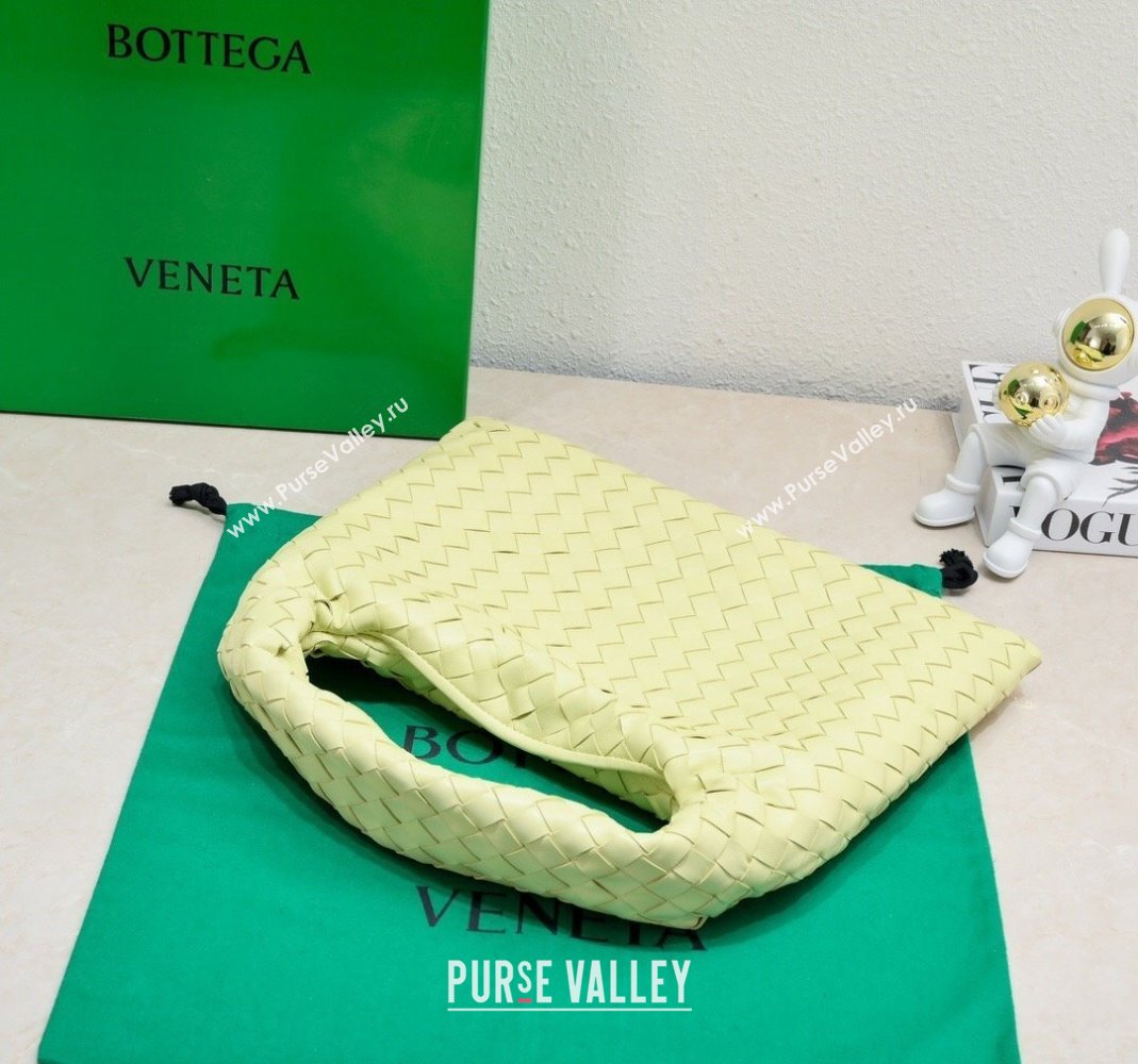 Bottega Veneta Small Hop Hobo Bag Intrecciato Calf Leather Camomile Yellow 2023 763966 (WT-231116027)