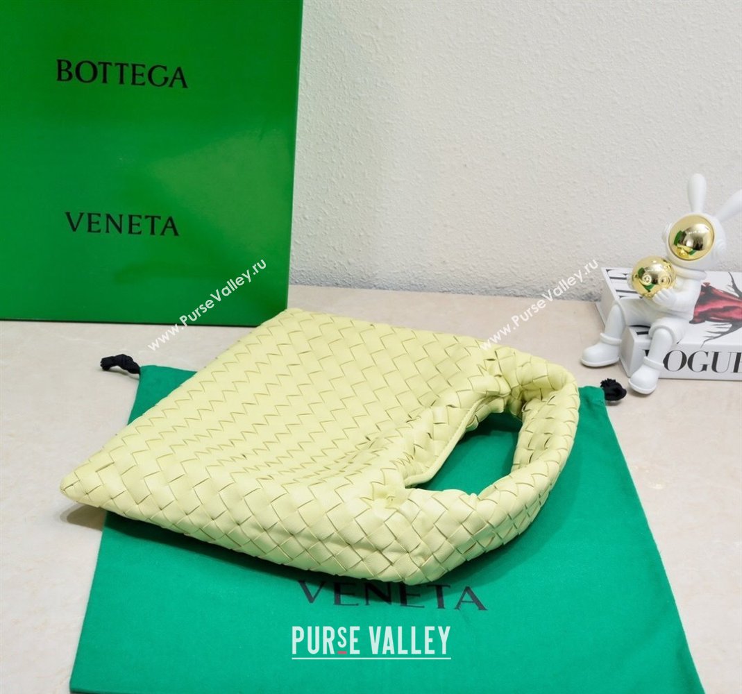 Bottega Veneta Small Hop Hobo Bag Intrecciato Calf Leather Camomile Yellow 2023 763966 (WT-231116027)