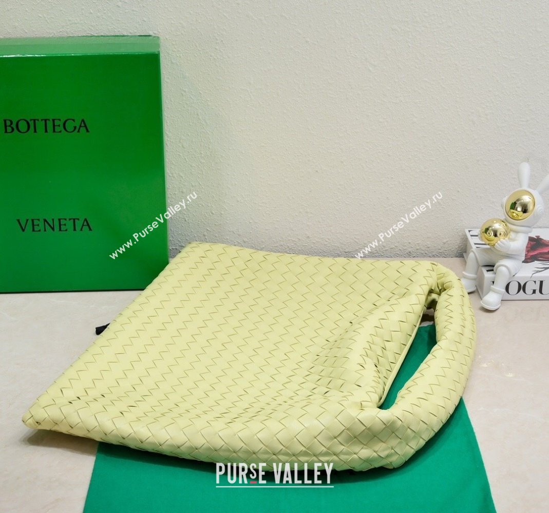 Bottega Veneta Large Hop Hobo Bag Intrecciato Calf Leather Camomile Yellow 2023 763970 (WT-231116032)