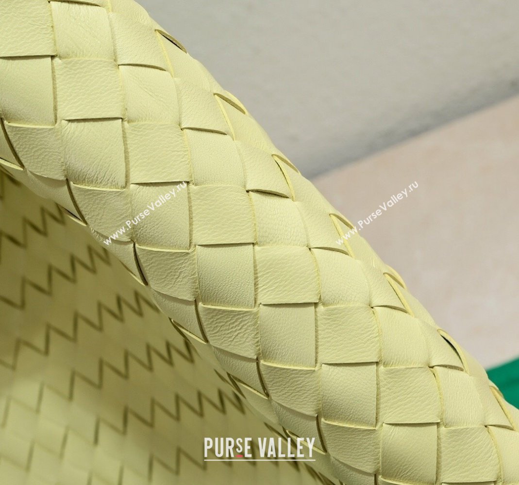 Bottega Veneta Large Hop Hobo Bag Intrecciato Calf Leather Camomile Yellow 2023 763970 (WT-231116032)