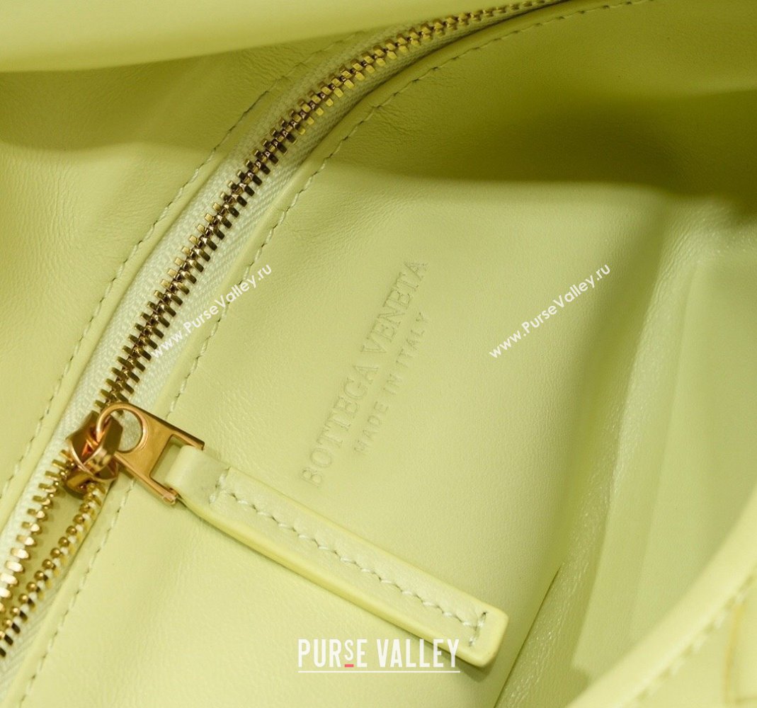 Bottega Veneta Large Hop Hobo Bag Intrecciato Calf Leather Camomile Yellow 2023 763970 (WT-231116032)