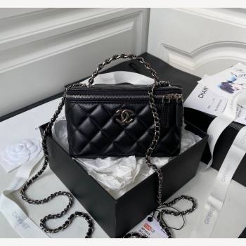 Chanel Shiny Crumpled Calfskin Clutch with Chain AP3593 Black 2023 (yezi-231111058)