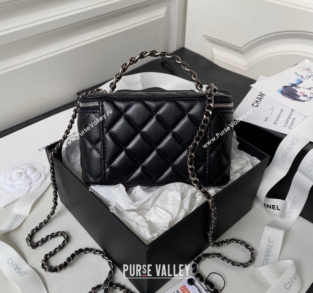 Chanel Shiny Crumpled Calfskin Clutch with Chain AP3593 Black 2023 (yezi-231111058)