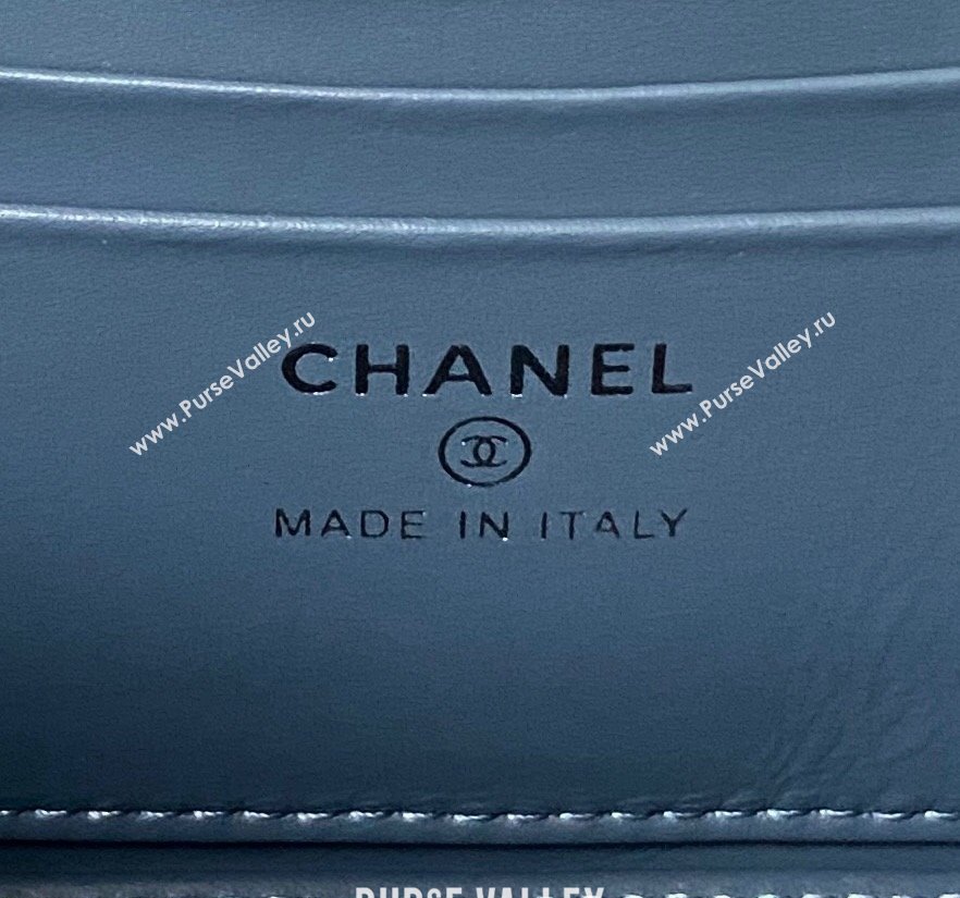 Chanel Shiny Crumpled Calfskin Clutch with Chain AP3593 Dark Blue 2023 (yezi-231111060)