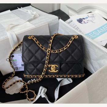 Chanel Grained Calfskin Mini Flap Bag with Chain AS4431 Black 2023 (yezi-231111063)