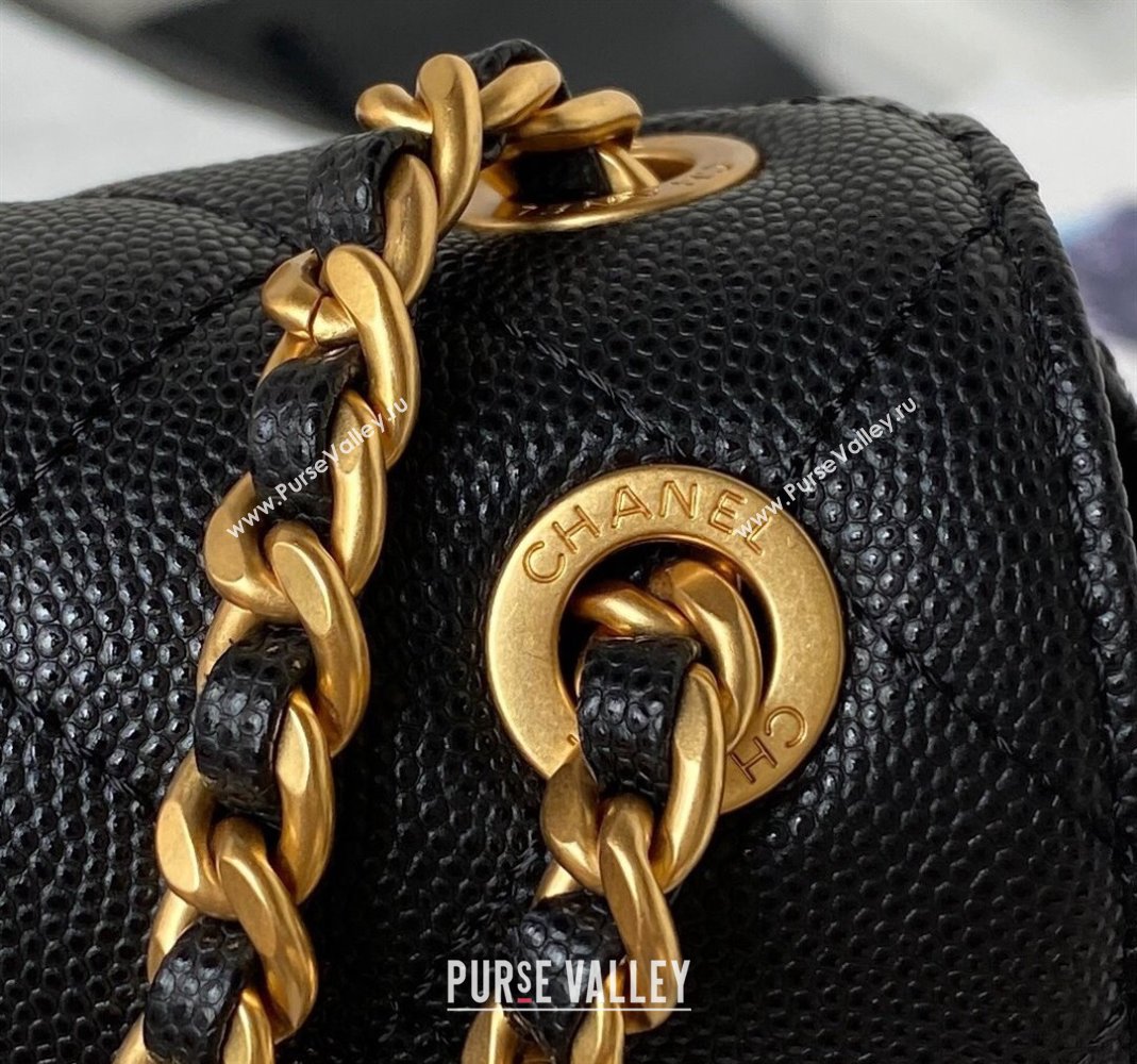 Chanel Grained Calfskin Mini Flap Bag with Chain AS4431 Black 2023 (yezi-231111063)