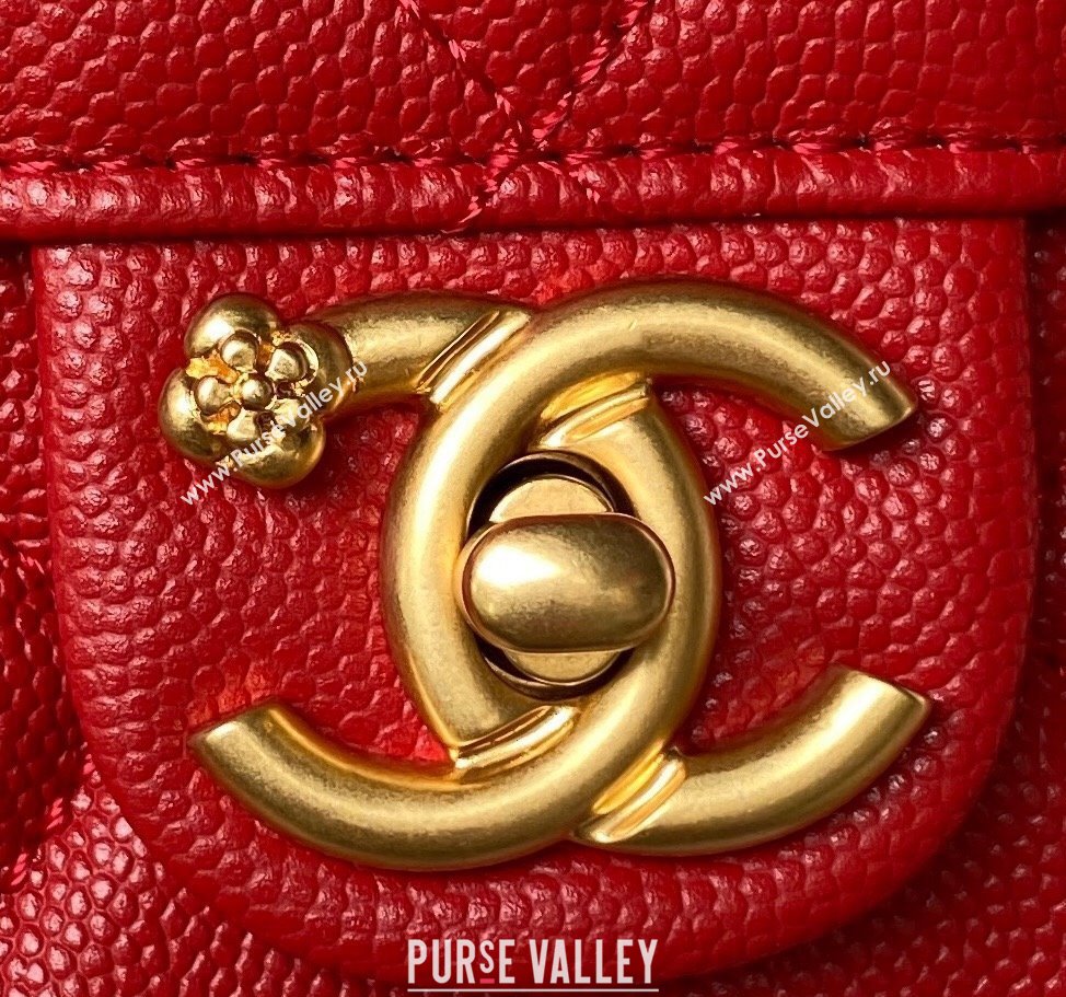 Chanel Grained Calfskin Mini Flap Bag with Chain AS4431 Red 2023 (yezi-231111064)