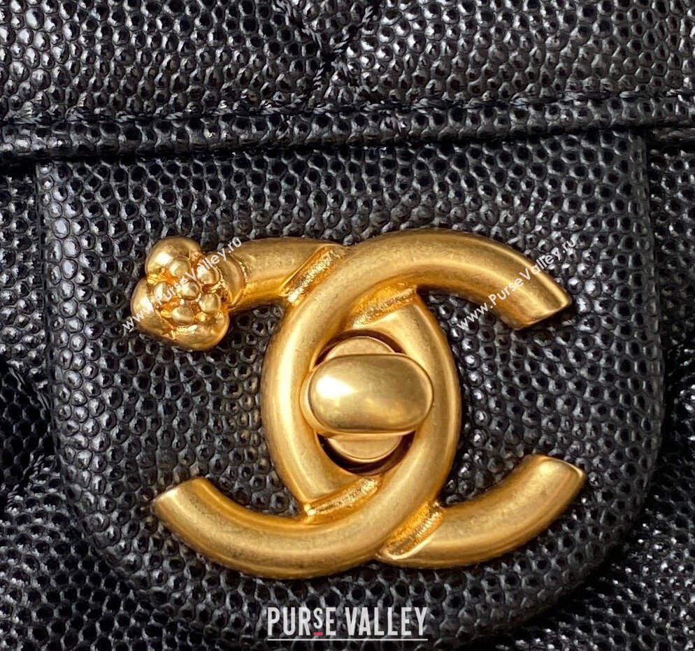 Chanel Grained Calfskin Small Flap Bag with Chain AS4489 Black 2023 (yezi-231111066)