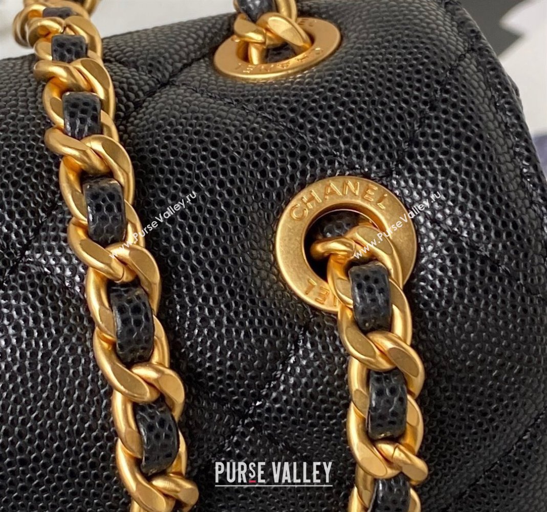 Chanel Grained Calfskin Small Flap Bag with Chain AS4489 Black 2023 (yezi-231111066)