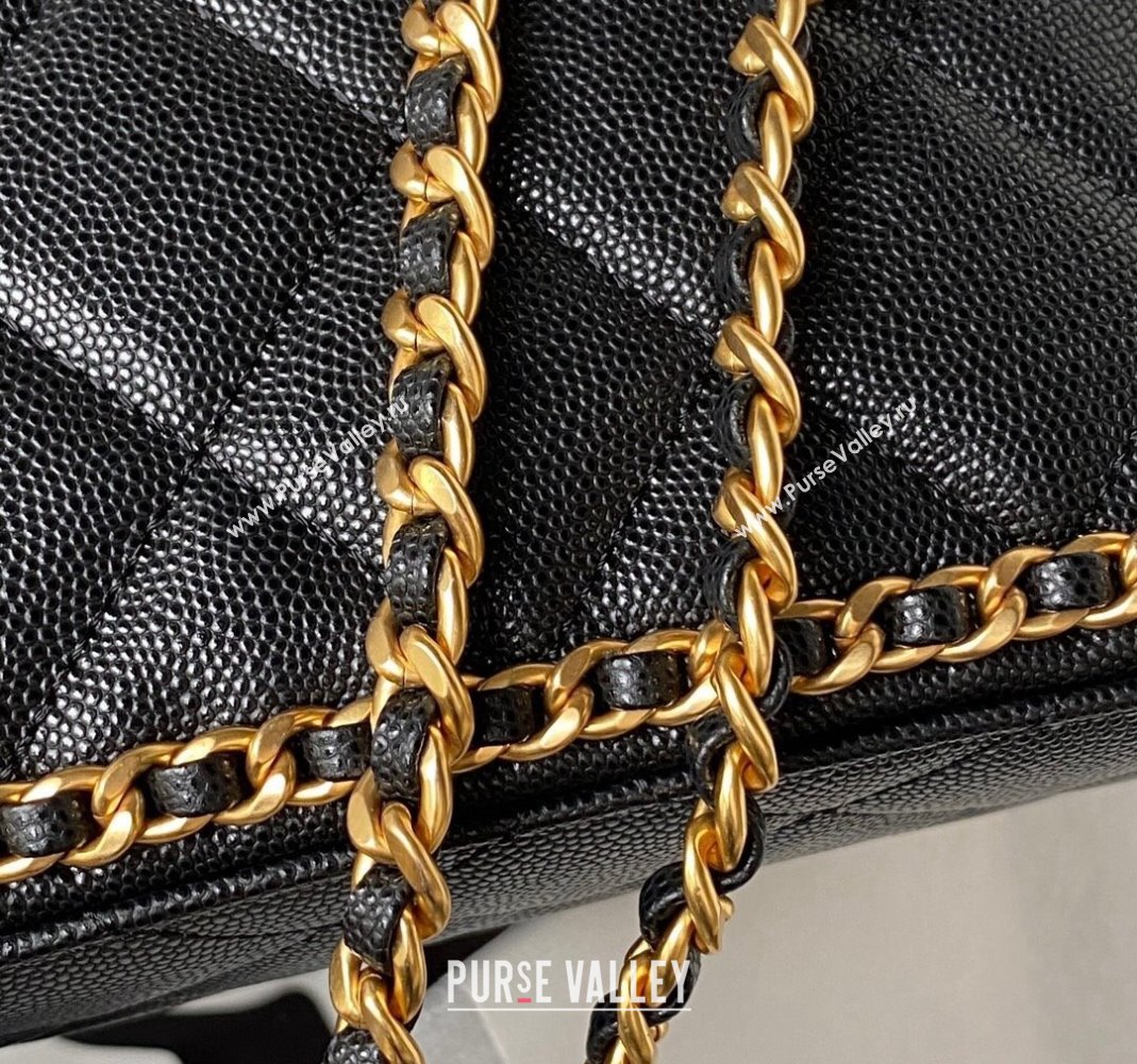 Chanel Grained Calfskin Small Flap Bag with Chain AS4489 Black 2023 (yezi-231111066)