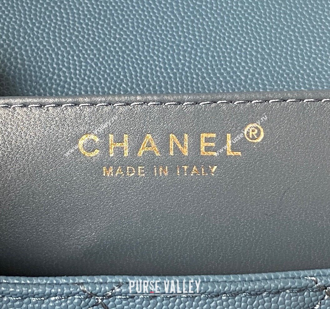 Chanel Grained Calfskin Small Flap Bag with Chain AS4489 Blue 2023 (yezi-231111068)