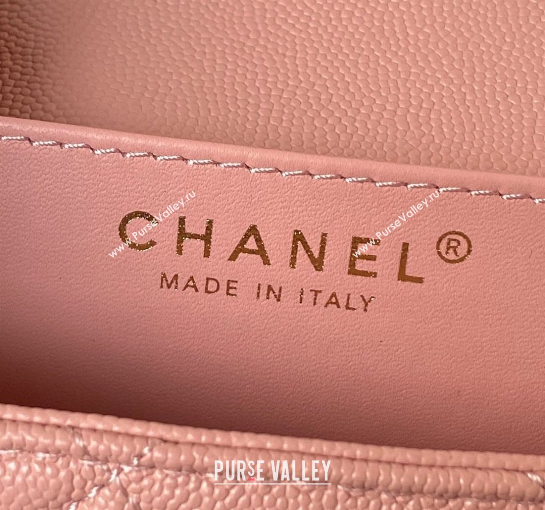 Chanel Grained Calfskin Small Flap Bag with Chain AS4489 Light Pink 2023 (yezi-231111069)