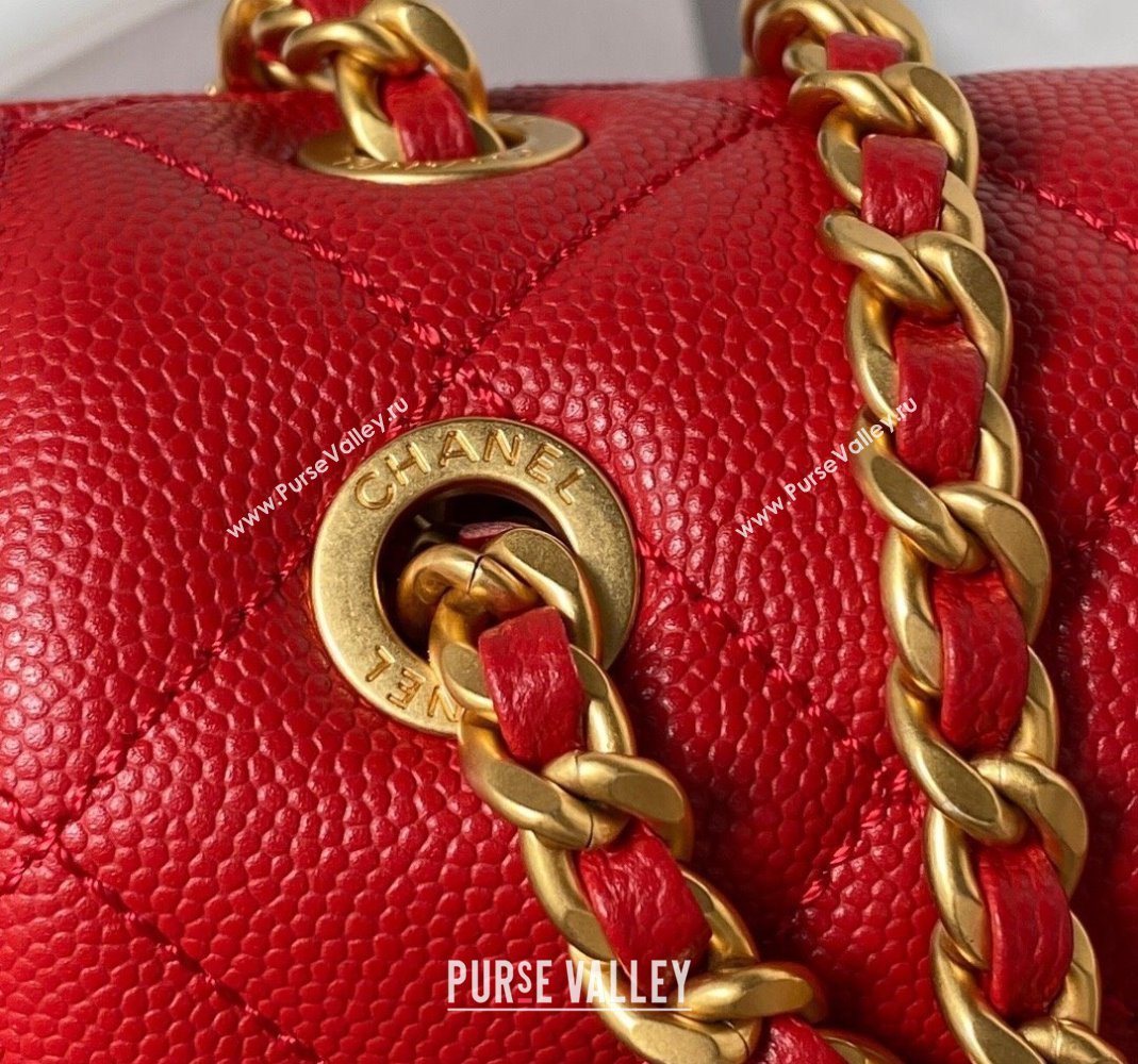 Chanel Grained Calfskin Backpack Bag with Chain AS4490 Red 2023 (yezi-231111070)