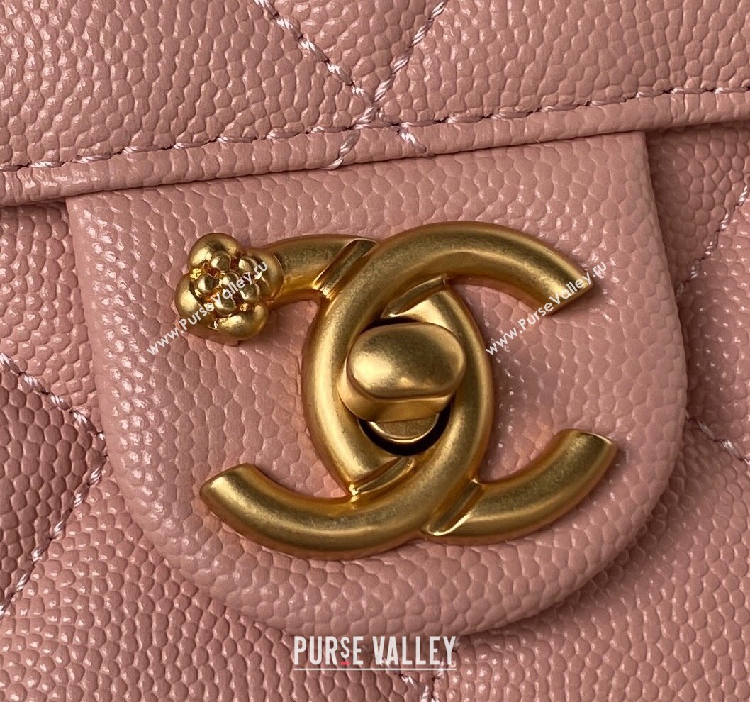 Chanel Grained Calfskin Backpack Bag with Chain AS4490 Light Pink 2023 (yezi-231111073)