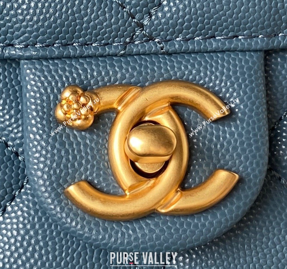 Chanel Grained Calfskin Backpack Bag with Chain AS4490 Blue 2023 (yezi-231111074)