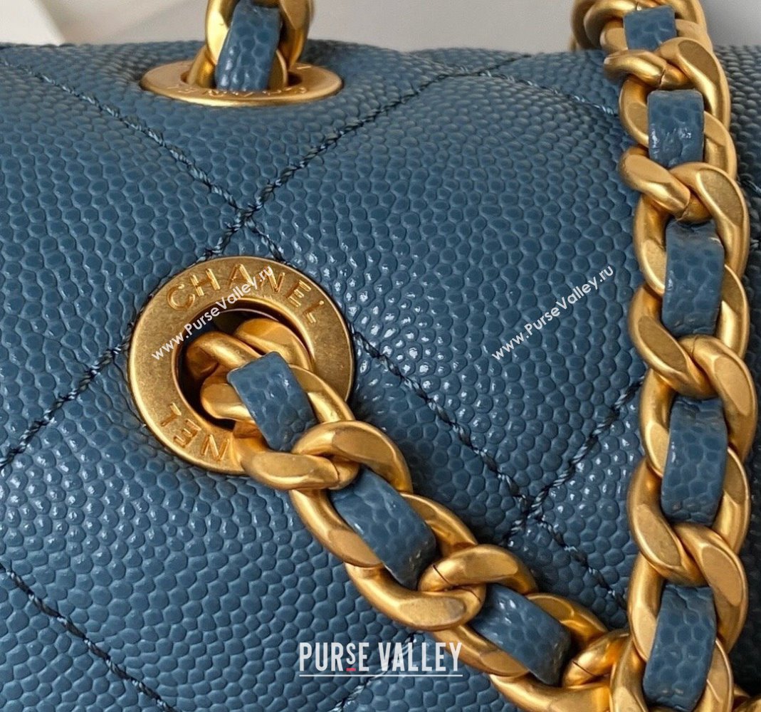 Chanel Grained Calfskin Backpack Bag with Chain AS4490 Blue 2023 (yezi-231111074)