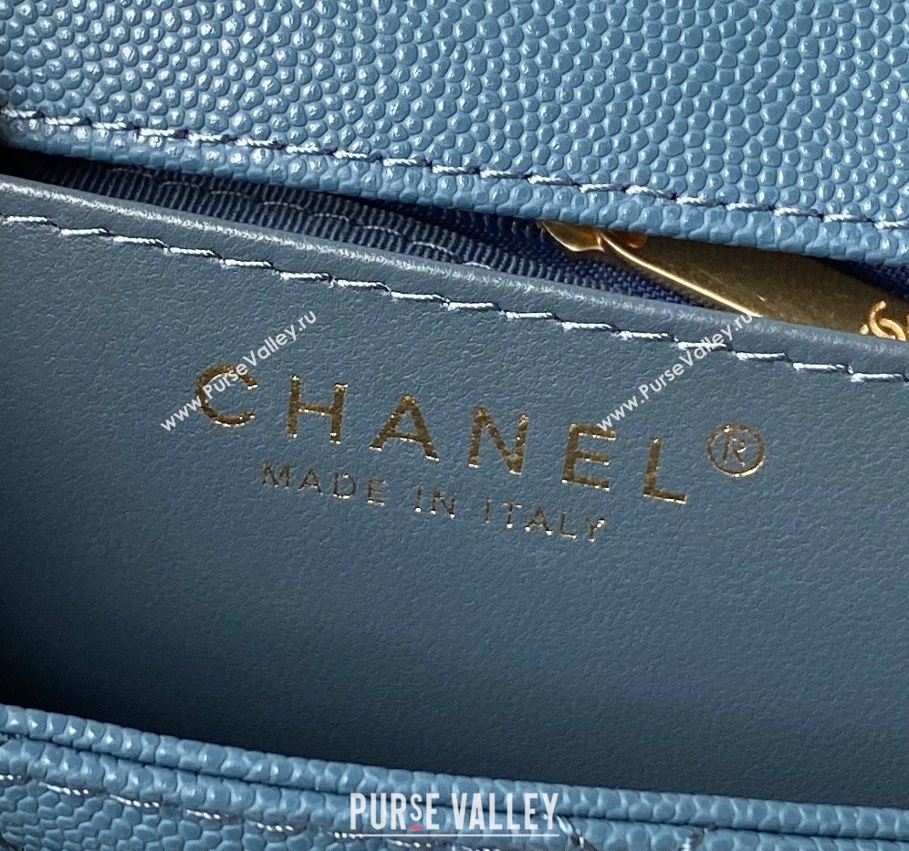 Chanel Grained Calfskin Backpack Bag with Chain AS4490 Blue 2023 (yezi-231111074)