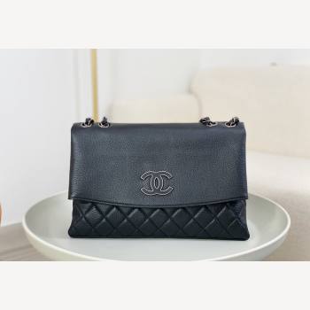 Chanel Classic Calfskin Flap Bag Black 2023 A07095 (sm-231111083)