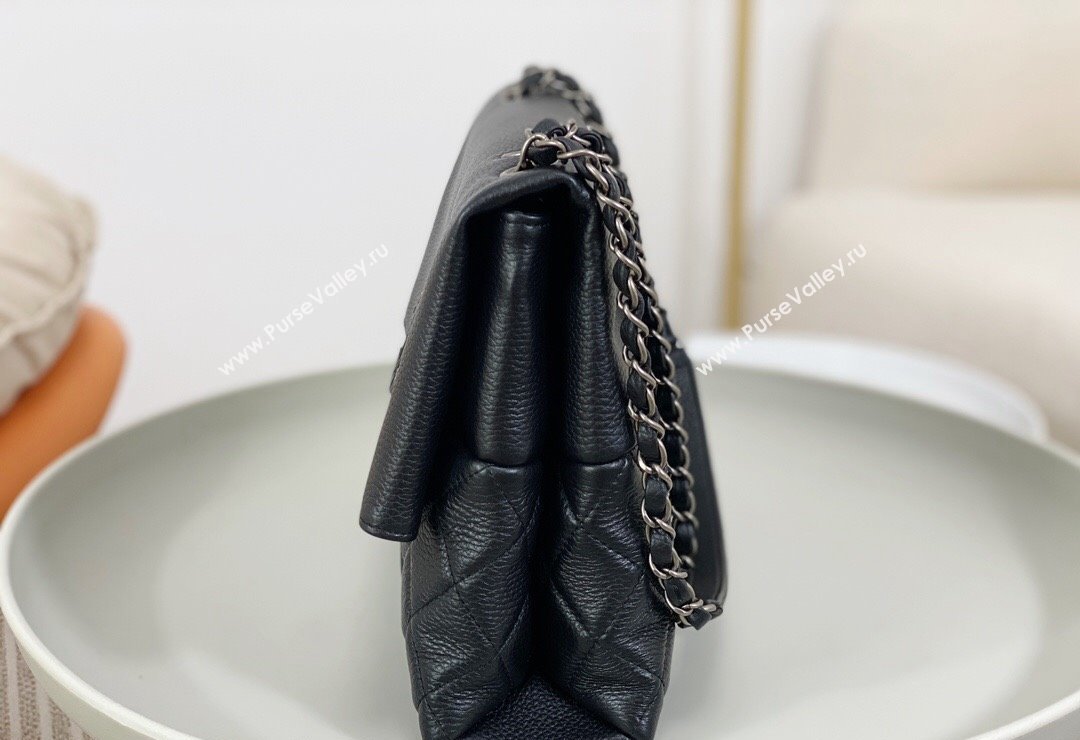 Chanel Classic Calfskin Flap Bag Black 2023 A07095 (sm-231111083)