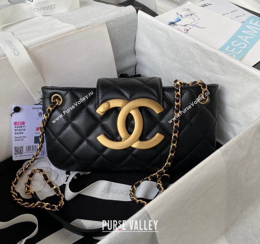 Chanel Baguette Lambskin Bag AS4611 Black 2023 (yezi-231127024)