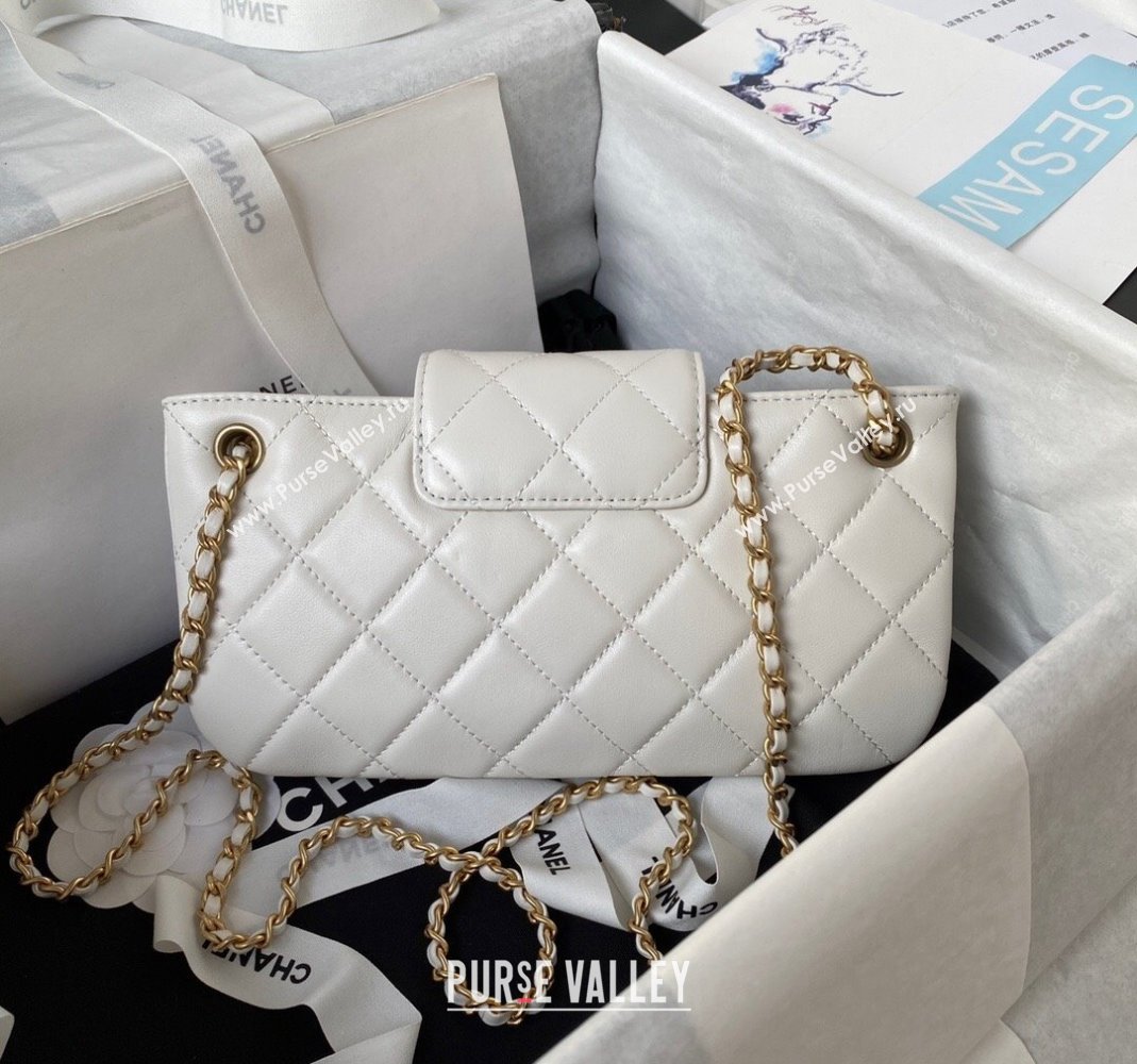 Chanel Baguette Lambskin Bag AS4611 White 2023 (yezi-231127025)