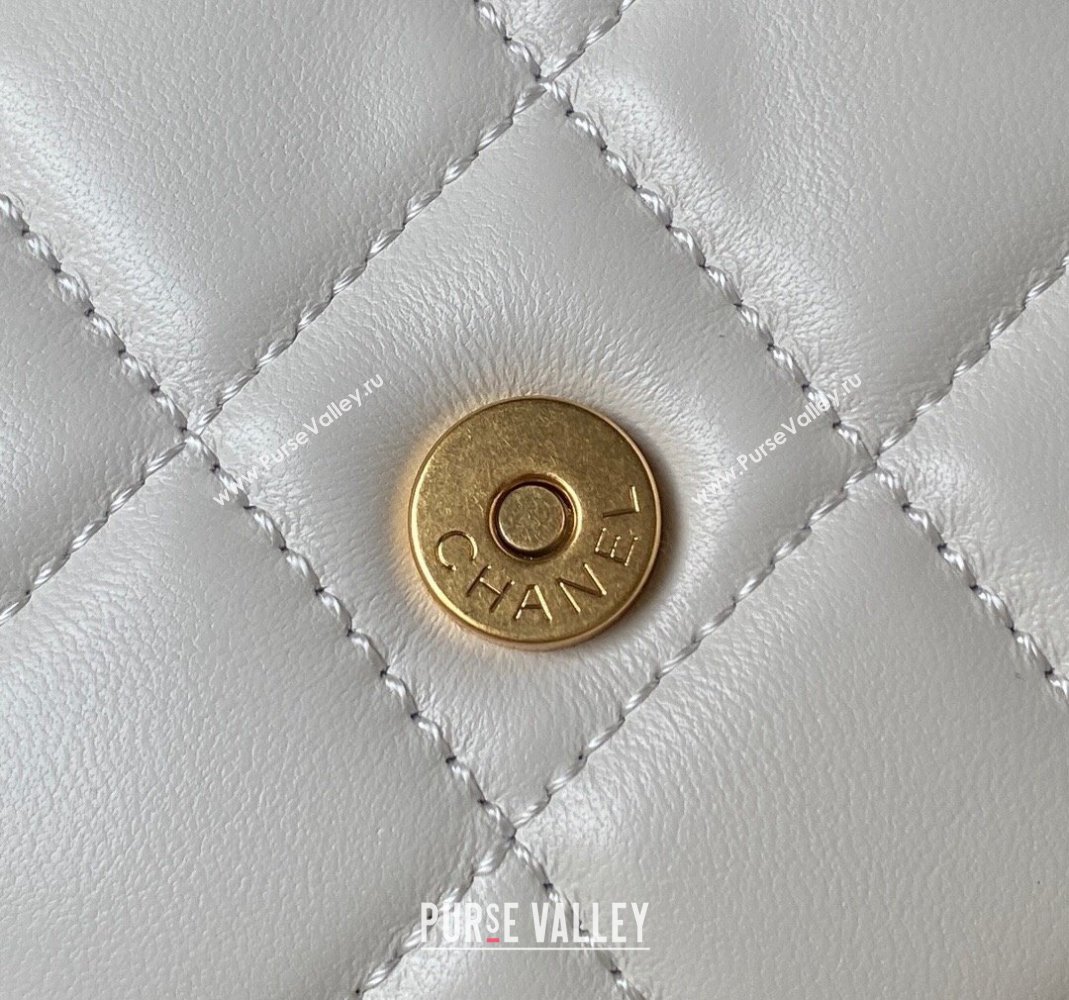 Chanel Baguette Lambskin Bag AS4611 White 2023 (yezi-231127025)