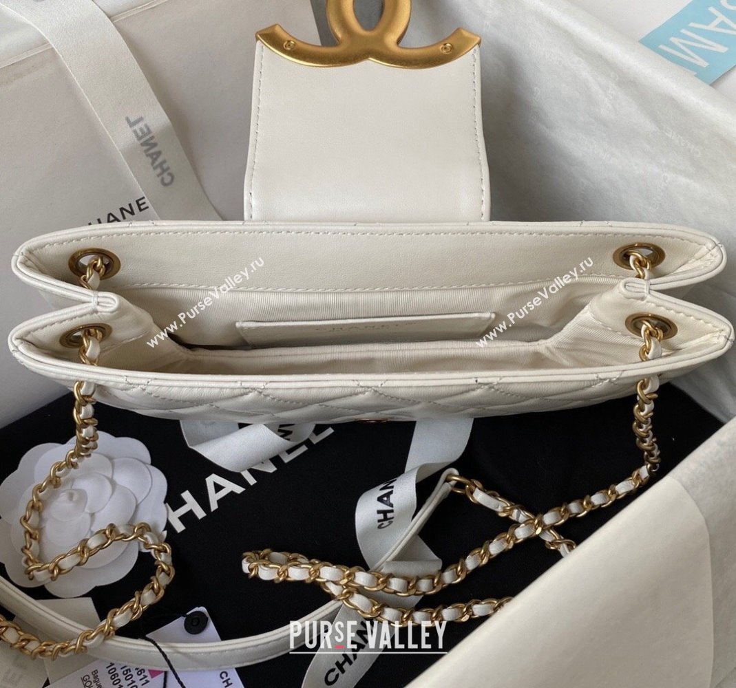 Chanel Baguette Lambskin Bag AS4611 White 2023 (yezi-231127025)