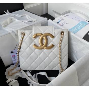 Chanel Bucket Lambskin Bag AS4596 White 2023 (yezi-231127028)