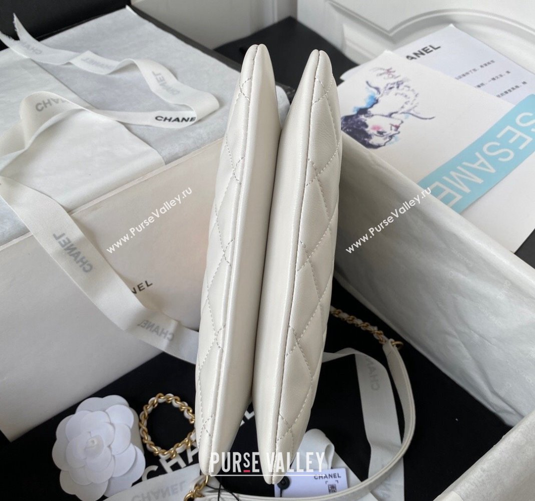 Chanel Bucket Lambskin Bag AS4596 White 2023 (yezi-231127028)