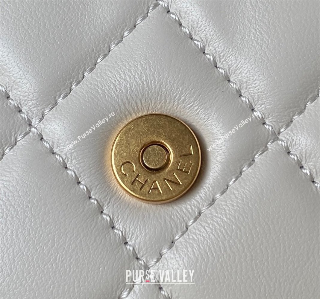 Chanel Bucket Lambskin Bag AS4596 White 2023 (yezi-231127028)