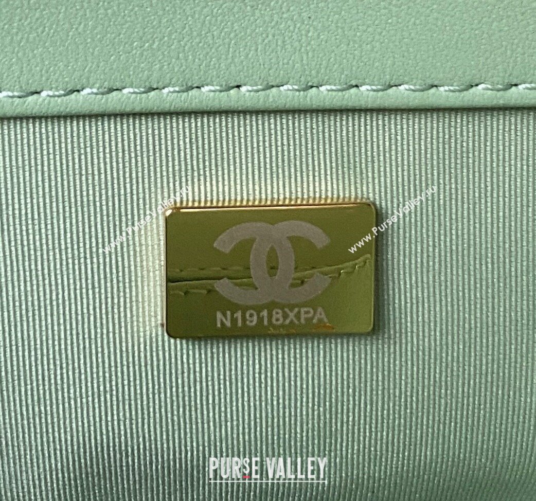 Chanel Bucket Lambskin Bag AS4596 Light Green 2023 (yezi-231127029)