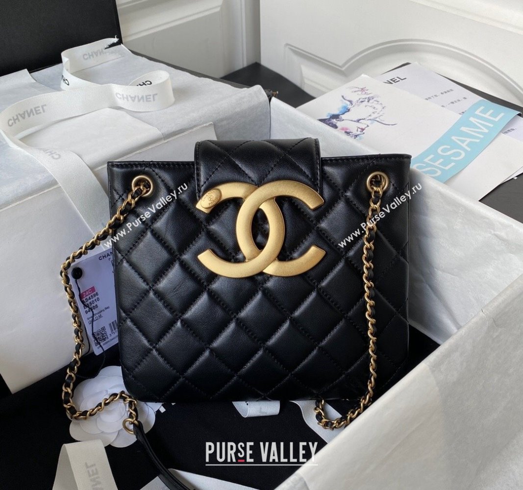 Chanel Bucket Lambskin Bag AS4596 Black 2023 (yezi-231127030)