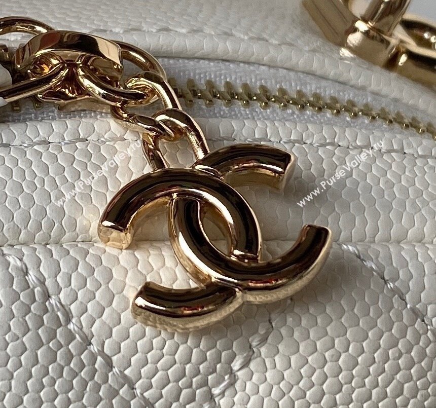 Chanel Grained Calfskin Mini Backpack Bag with Chain AP3573 White 2023 (yezi-231127045)