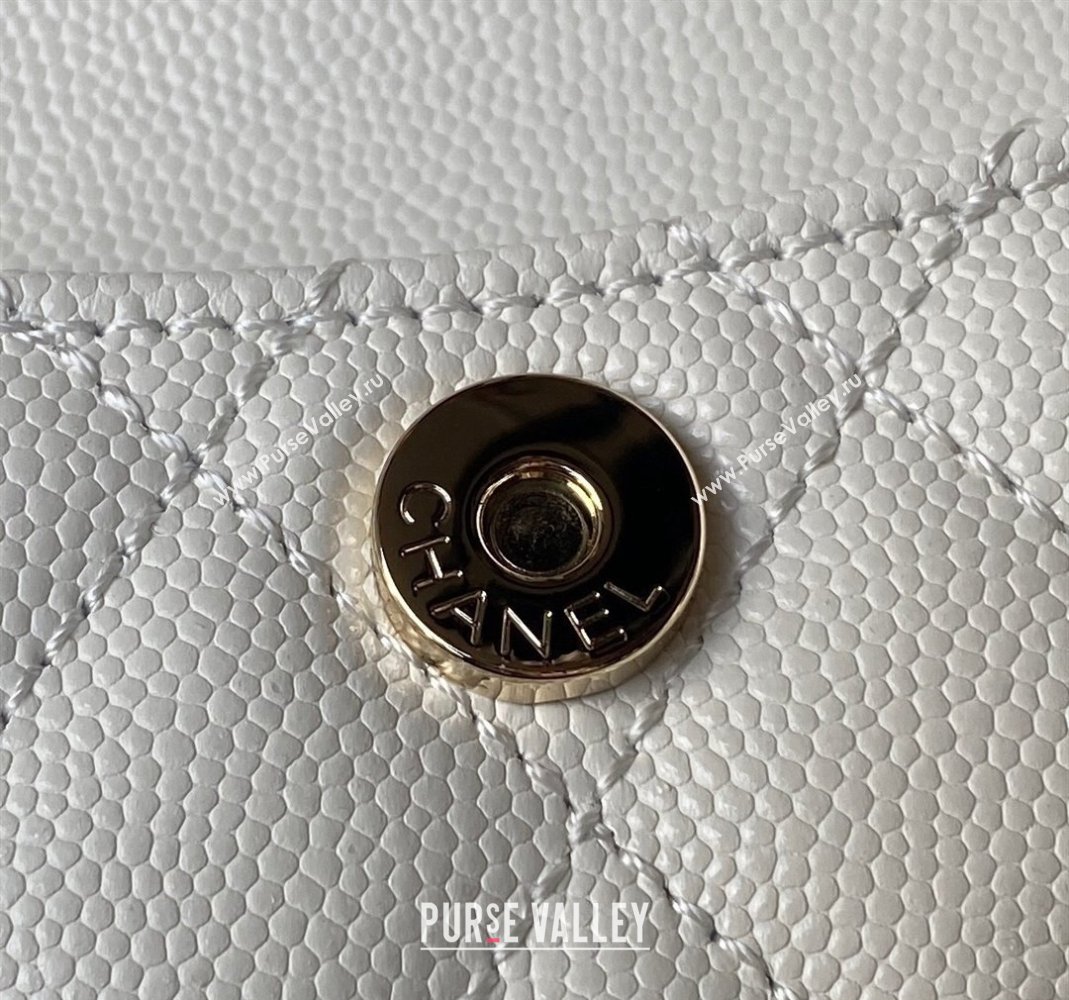 Chanel Grained Calfskin Mini Backpack Bag with Chain AP3573 White 2023 (yezi-231127045)