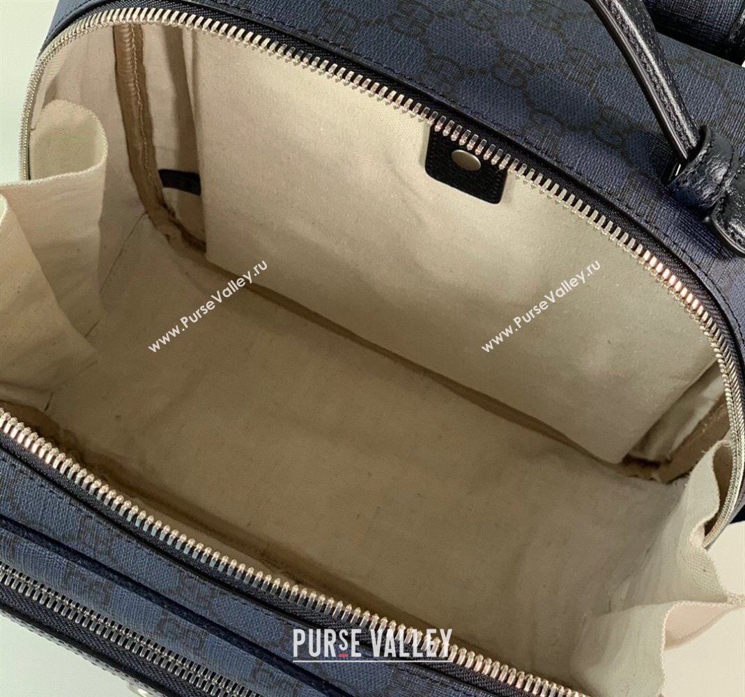Gucci Mens Ophidia GG Canvas Medium Backpack bag 745718 Dark Blue 2023 (DLH-231128107)