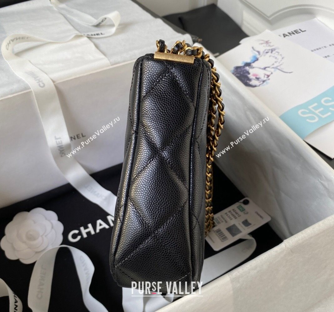 Chanel Grained Calfskin Hobo Bag AS4612 Black 2023 (yezi-231127046)