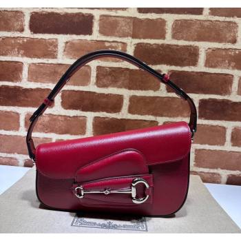 Gucci Horsebit 1955 Leather Shoulder Bag 764155 Red 2023 (DLH-231128110)