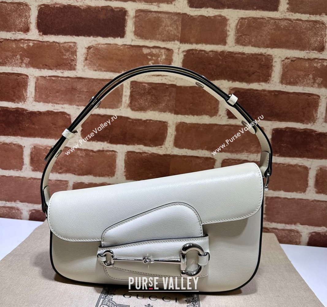 Gucci Horsebit 1955 Leather Shoulder Bag 764155 White 2023 (DLH-231128111)