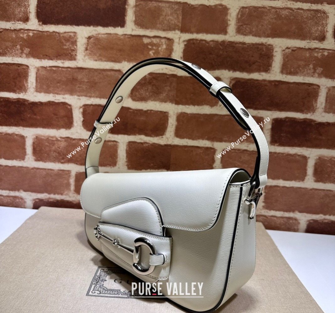 Gucci Horsebit 1955 Leather Shoulder Bag 764155 White 2023 (DLH-231128111)