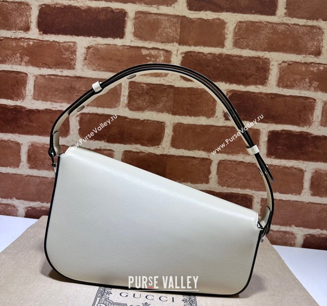 Gucci Horsebit 1955 Leather Shoulder Bag 764155 White 2023 (DLH-231128111)