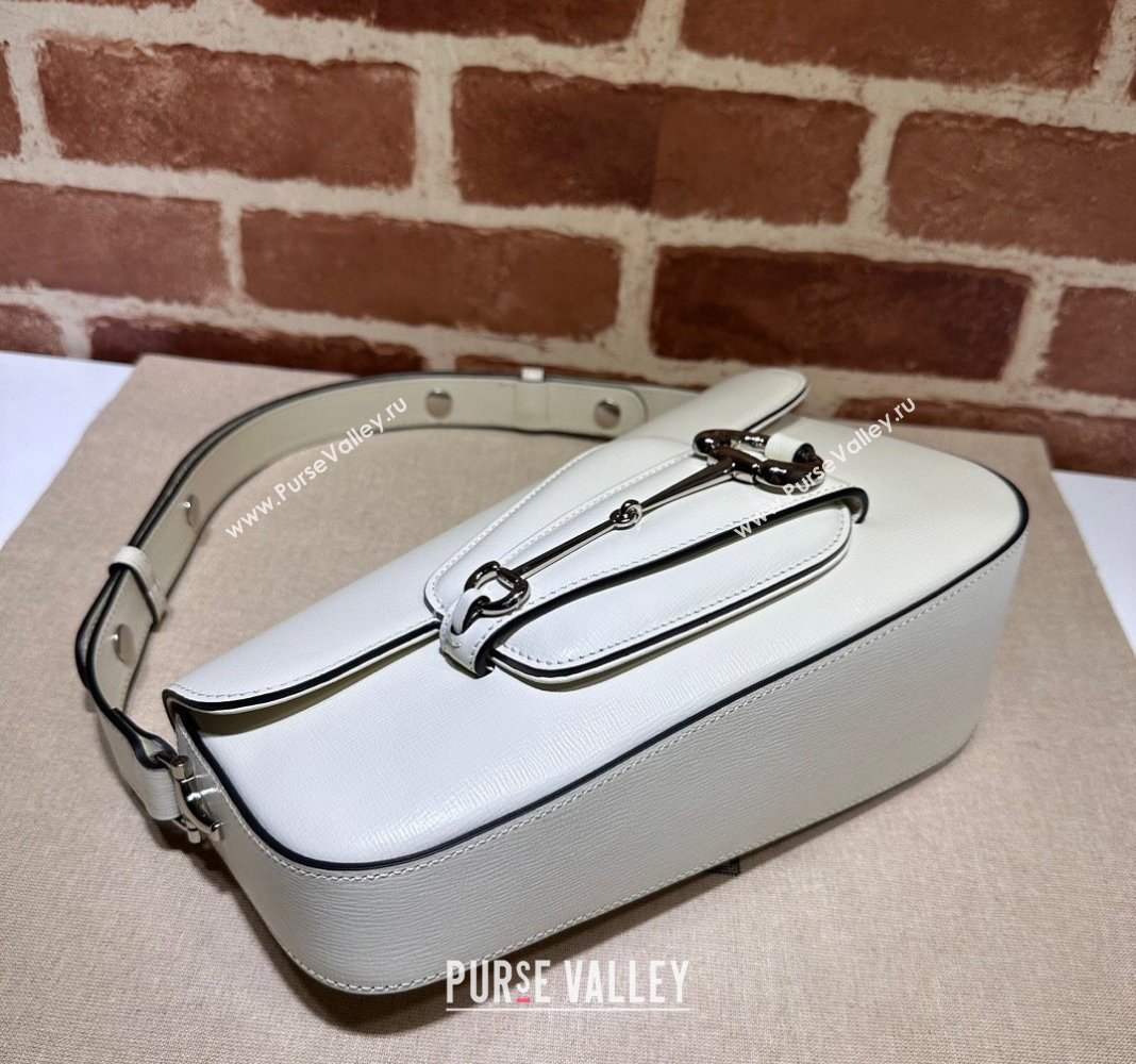 Gucci Horsebit 1955 Leather Shoulder Bag 764155 White 2023 (DLH-231128111)