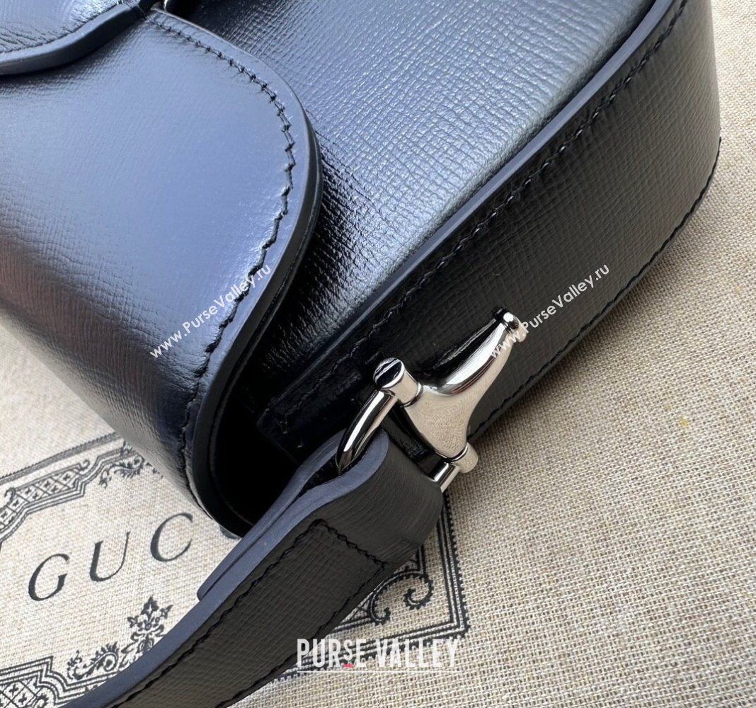 Gucci Horsebit 1955 Leather Shoulder Bag 764155 Black 2023 (DLH-231128112)