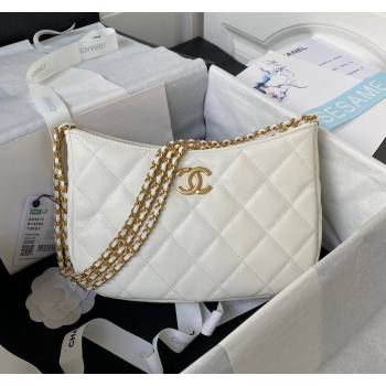 Chanel Grained Calfskin Hobo Bag AS4612 White 2023 (yezi-231127047)