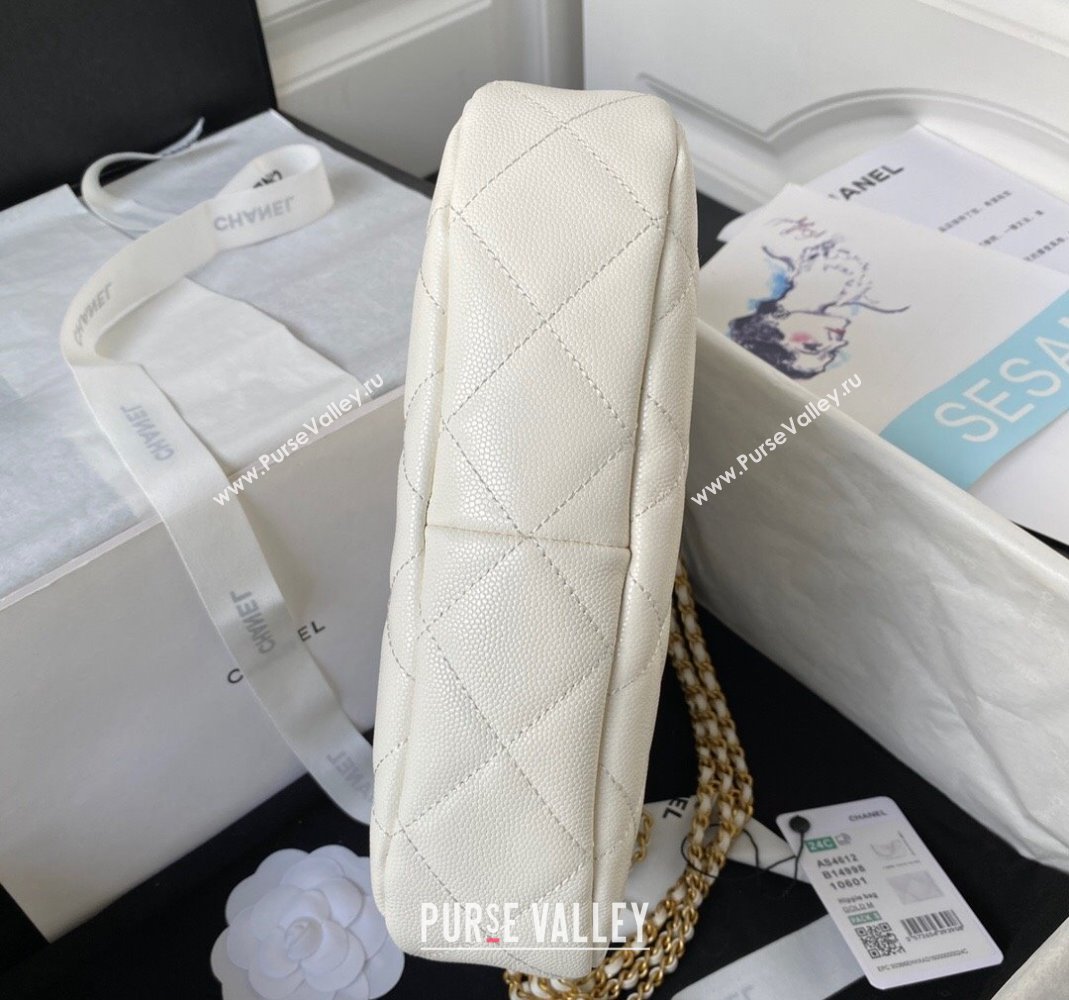 Chanel Grained Calfskin Hobo Bag AS4612 White 2023 (yezi-231127047)