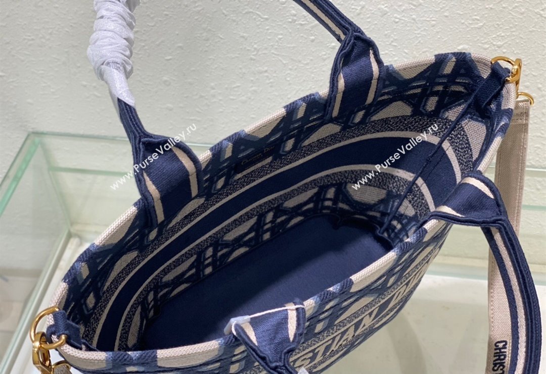 Dior Hat Basket Bag in Beige and Blue Macrocannage Embroidery 2023 (BF-231129057)