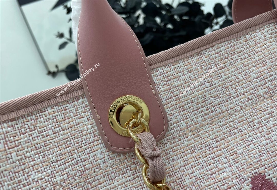 Chanel Deauville Mixed Fibers Large Shopping Bag Pink/Light Gold 2023 A66941 (yezi-231127064)